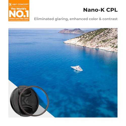 K&F CONCEPT 95mm Circular Polarizer Filter with Lens Cap 18 Multi-Coated