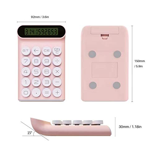 Mechanical Switch Calculator,Handheld for Daily and Basic Office,10 Digit Large LCD Display (Pink) Pink