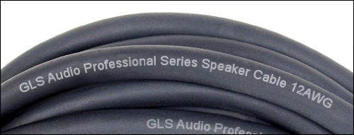 GLS Audio Speaker Cable 1/4 inch to 1/4 inch - 12 AWG Professional Bass/Guitar Speaker Cable for Amp - Black, 25 Ft. 25 feet