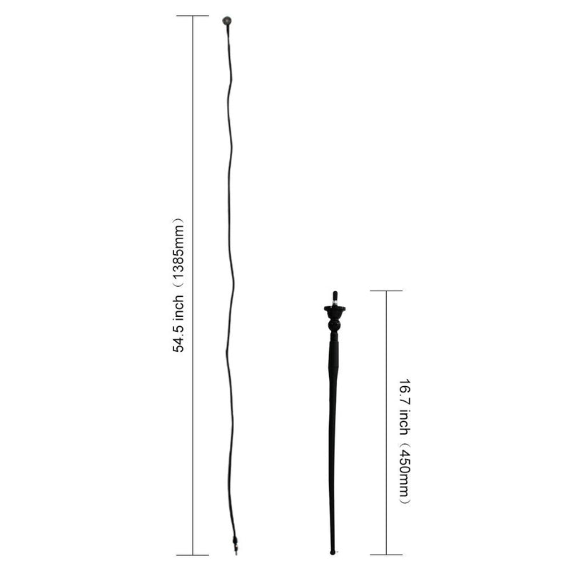 Herdio Waterproof Marine Antenna Rubber Duck Dipole Flexible Mast FM AM Antenna for Boat Radio Car ATV UTV RZR SPA-Black Black