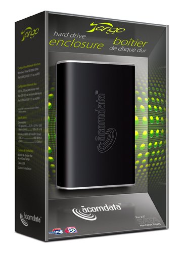 Acomdata 2.5" Tango USB/eSATA Hard Drive Enclosure Kit, Obsidian Black (TNGXXXUSE-BLK)