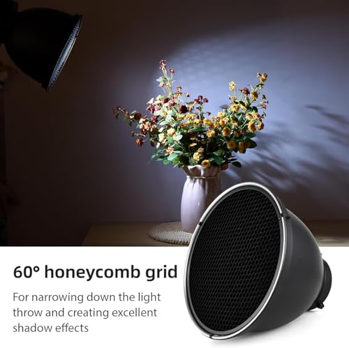 7" Standard Reflector Lamp Shade Dish Diffuser & 60° Honeycomb Grid