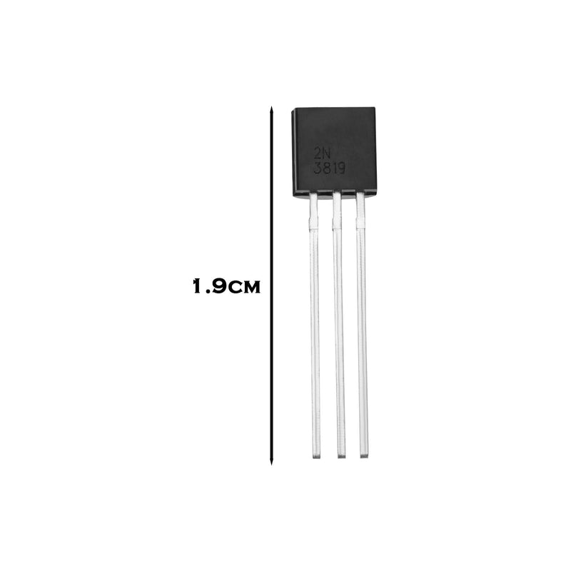 ECSiNG 10pcs N Channel J-FET Transistors DC 25V 100MA 2N3819 J-FET Transistors TO-92 FET Transistors for RF Based Audio Equipment Mixer Applications