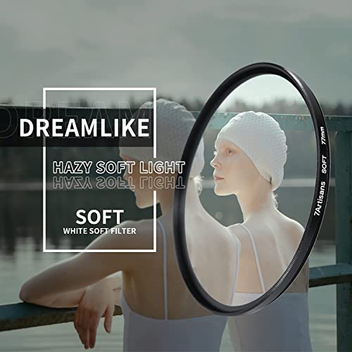7artisans Soft Focus Filter 1/4 Aluminum Alloy Natural Soft Diffuser Effect Dream Cinematic Effect Soft Focus Optical Glass Filter (62mm) 62mm