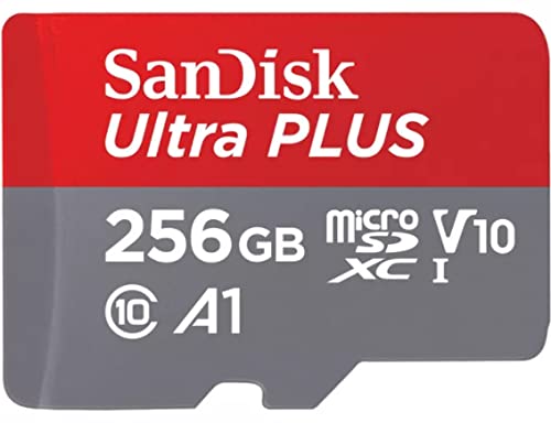 Sandisk Ultra Plus 256GB MicroSDXC UHS-I Card with Adapter 130MB/s Class 10 XC1 V10