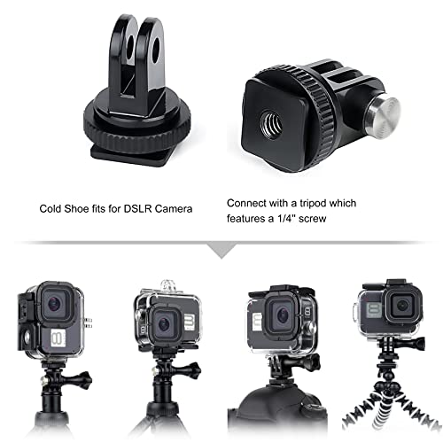 GEPULY Waterproof Case for GoPro Hero 8 Black with 4-Pack Dive Filters Housing Case+Cold Shoe Adapters+Filters