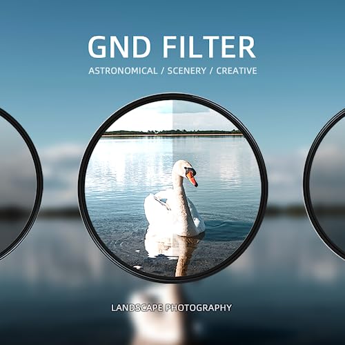 7artisans GND 0.9 Rotatable Soft Gradual Filter (3 Stops) 46mm/49mm/52mm/55mm/58mm/62mm/67mm/72mm/77mm/82mm GND 0.9 Neutral Gray Graduated Filter Lens(62mm) 62mm