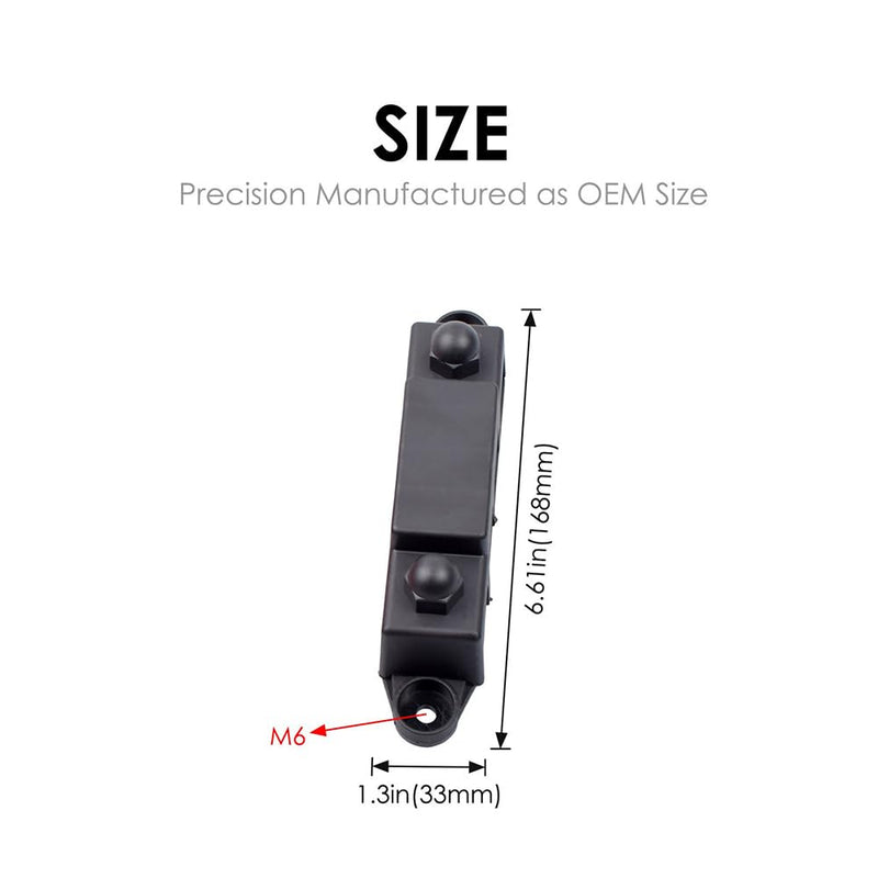 FONGKNOX 12V to 48V 250A Busbar 4 Way 4 Port Distribution Block M8 (5/16") with Black Cover Negative Terminal Stud for Cars Vans RV Trucks Boats Yachts