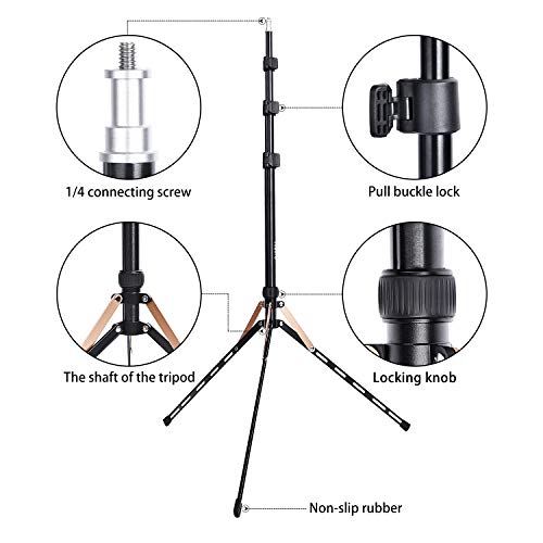 FOSOTO 75in Fold Video Tripod Light Stand Super Lightweight Compact for Speedlight, Flash, Umbrella, Softbox, Filming Product Portrait Shooting Lighting Stand