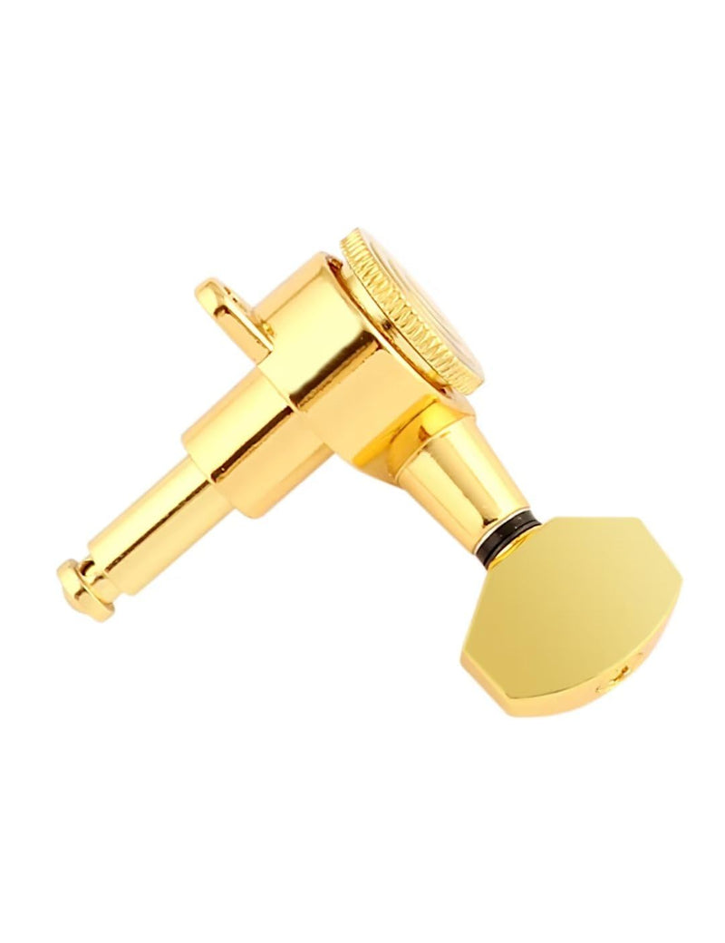 Bogart Locking Guitar String Tuning Pegs Sealed Machine Heads Tuners Tuning Keys 6 In Line for Right Handed Electric Guitar or Acoustic Guitar Gold., TP 21-GD-6R