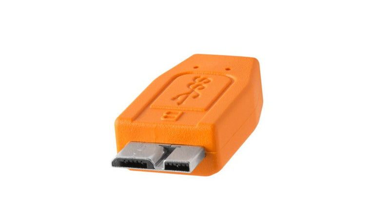 Tether Tools TetherPro USB 3.0 to Micro-B Cable | for Fast Transfer and Connection Between Camera and Computer | High Visibility Orange | 15 Feet (4.6 m)