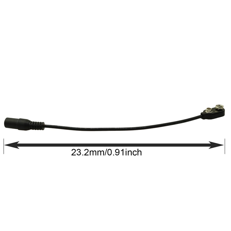 [AUSTRALIA] - 9V Battery Clip Converter Power Connection Cable Female Head 4.72 inche Long Power Cord Battery Snap Wire Reverse Polarity Extension Cable Boost Line Suitable for 9V Guitar Pedal Battery Black 