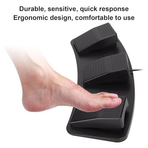 USB Triple Foot Switch Pedal,High Sensitivity PC Foot Pedal Programmable,Multifunctional Ergonomic Triple Gaming Foot Pedal for Video Game Office Equipment(photoelectric switch)