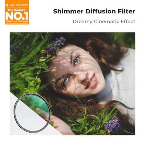 K&F Concept 55mm Shimmer Diffusion 1 Effect Filter Optical Glass 18 Multi-Coated Glimmer Glass Filter for Camera Lens with 3 Cleaning Cloth (K-Series)