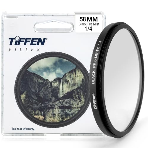 Tiffen 58mm Black Pro-Mist 1/4 Cinematic Diffusion Lens Filter Density 1/4