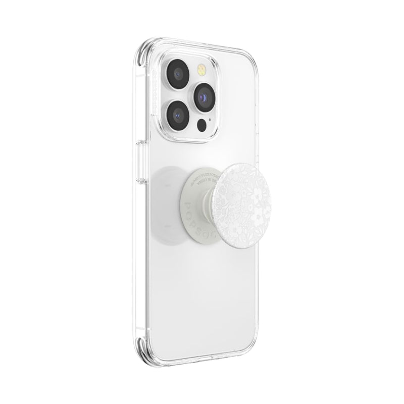 PopSockets Phone Grip with Expanding Kickstand, Floral - Blanc Fresh Adhesive