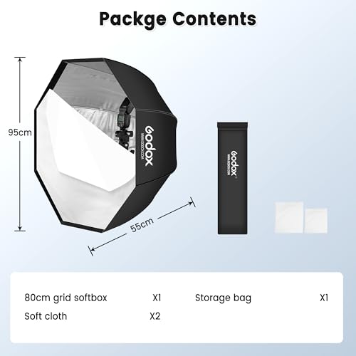 Godox 95cm/37.5" Umbrella Octagon Softbox Reflector with Carrying Bag