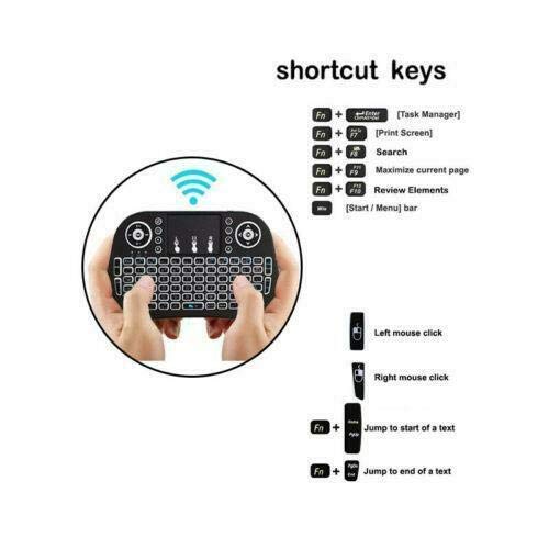 Wireless Mini Keyboard Remote Control Touchpad Mouse Combo Controller with RGB Backlit for Smart TV Android TV Box PC IPTTV 2.4GHz