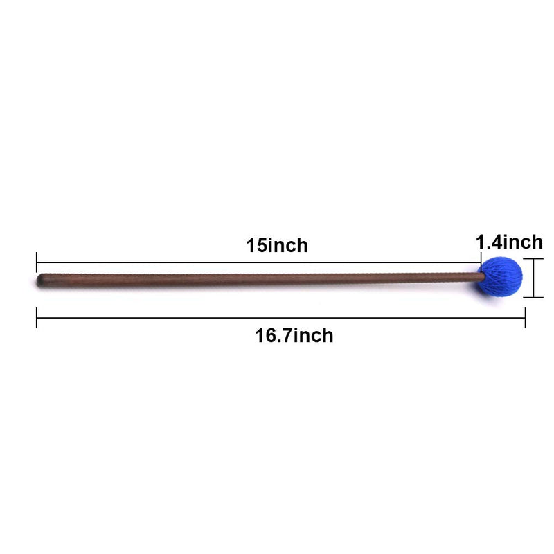 2 Pair Marimba Mallets Medium Blue Hard Yarn Head Keyboard Marimba Mallets for Percussion Marimba Playing Glockenspiel Marimba (Style 2) Style 2