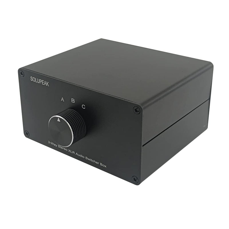 [AUSTRALIA] - 3-Way XLR Stereo Audio Switch box, Balanced Audio Converter, Passive Signal Source Audio Input Selector Switcher splitter box 3 in 1 OUT (X301) 3-IN-1-OUT 