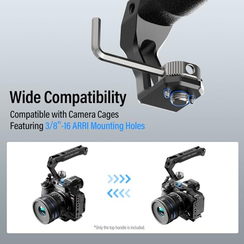 SIRUI Camera Cage for Sony Alpha 7R V/Alpha 7 IV/A7R IV/Alpha 7 S III/Alpha 1 and Top Handle with 3/8"-16 ARRI Locating Pins Mount Bundle
