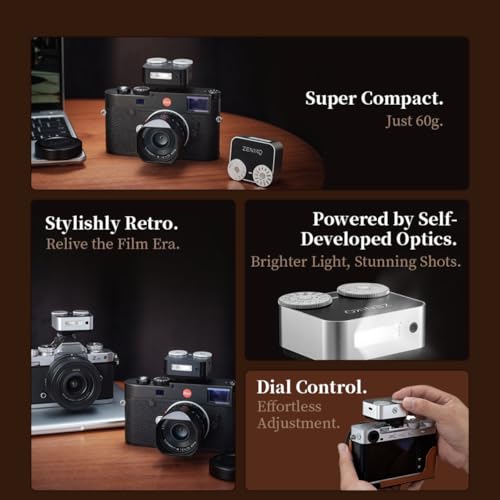 ZENIKO ZA12 Camera Flash Speedlite,Dual-Dial 6500K±200K Mini Flash for Fujifilm X-T30 X-T5 Sony ZV-E10 Nikon Panasonic Olympus Ricoh GR3/4 SLR Camera Flash Litght(ZA12-Black) ZA12-Black