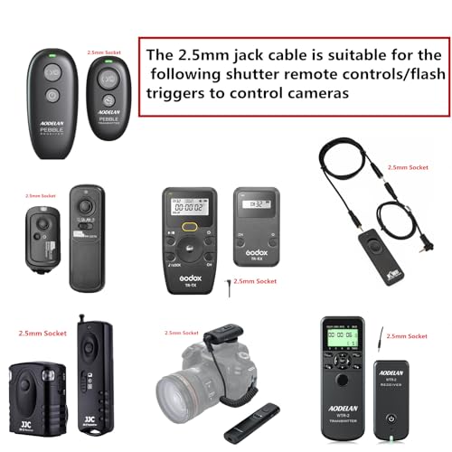 2.5MM-SL2 Shutter Release Cable is Suitable for Leica Camera SL2/SL2S/SL3/SL3S Focusing and Photography Cables It is Suitable for Connecting to Camera Remote Controls Such as JJC/Pixel 221/aodelan 2.5mm-SL2 2pcs
