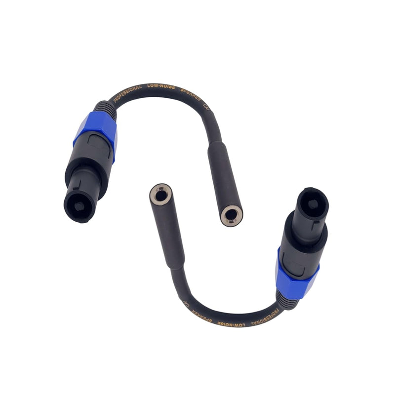 1/4 TS Female to Speakon Speaker Cables, Speaker Plug Adapter 1/4" to Twist Lock Speak-On, Speakon to 6.35 mm Mono Jack Adapter - 2 Pack 6Inch