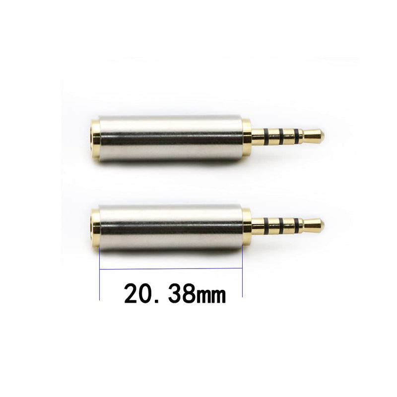 RGzhihuifz 3.5mm Female to 2.5mm Male Audio Adapter Converter Headphone 2.5mm to 3.5mm 3 Ring Jack Stereo or Mono 2 Pack