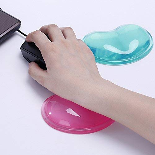 LetGoShop Silicone Gel Wrist Rest Heart-Shaped Translucence Ergonomic Mouse Pad Cool Hand Pillow Effectively Wrist Fatigue(Pink) Pink
