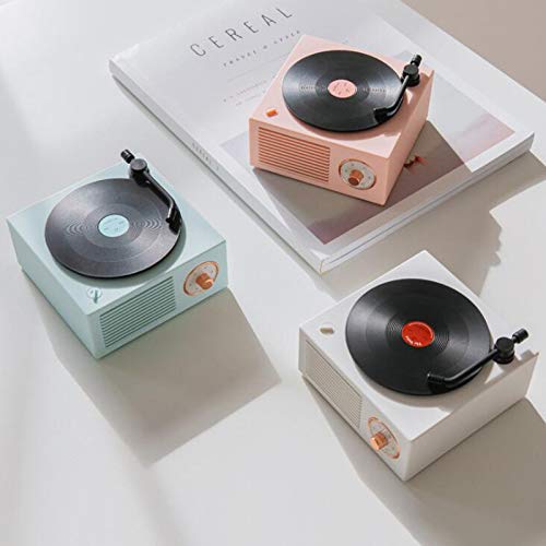 [AUSTRALIA] - Old Fashioned Classic Style Bluetooth Speaker Pink Vinly Record Player Style Cute Look Creative Gift for Girls Bass Enhancement Loud Volume Speaker by KintiSun 