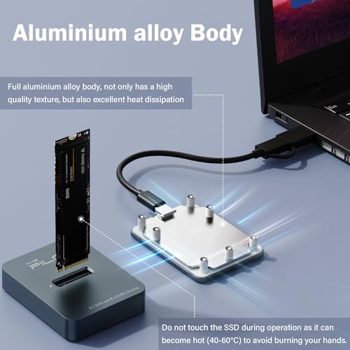 M.2 Reader Dock + 4 Slots M.2 Storage Box Blue - SD03 Alloy + C43