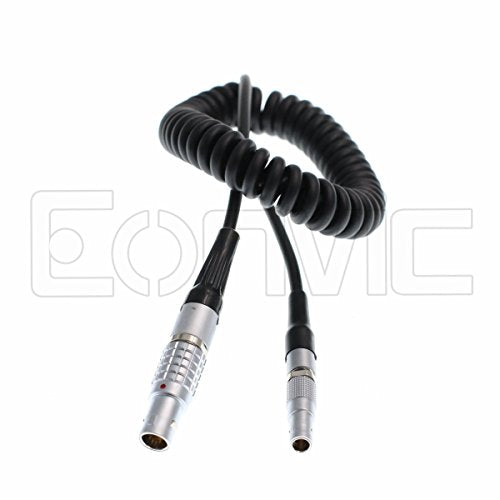 Timecode Adapter Cable 5 Pin Male TC Out to 4 Pin Male for Red Epic or Scarlet Camera, Coiled Cable