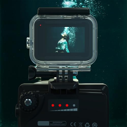 Dive Light Compatible with Gopro, Scuba Diving Flashlight, 7 Modes SL-105 Underwater Lights, 40m Waterproof Diving Fill Light, Underwater LED Video Light for Multiple Action Camera