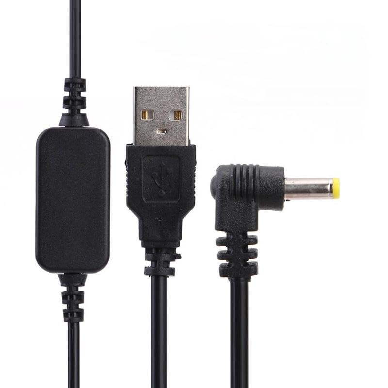 USB 5V to DC 12V Power Cable Compatible with Amazon Echo Spot and Echo Dot 3rd Generation, USB Voltage Step Up Converter Cable, Power Supply Adapter Cable, DC 5V to DC 12V Cable (Black) black