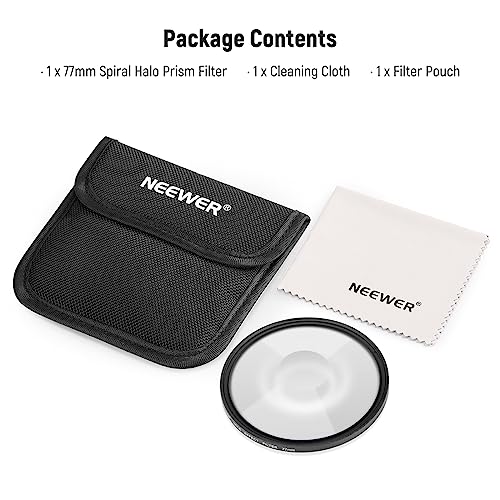 NEEWER 77mm Spiral Halo Camera Lens Filter, Prism K9 Optical Glass Special Effects Filter Photography Camera Lens Accessories with Tunnel Vision Warped Circular Halo Frame Effect