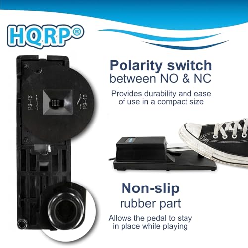 HQRP Sustain Pedal Piano Style + HQRP AC Adapter Compatible with Yamaha YPG-235 YPG235 Keyboards