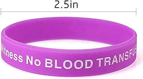 JW.org No Blood Medical Alert Flexible Silicone Wristband-5 pcs-Rainbow