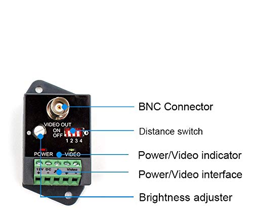 Active Video balun UTP Video Transceiver with HD-CVI-TVI-AHD-CVBS Effective Distance 1800M 1 Pack