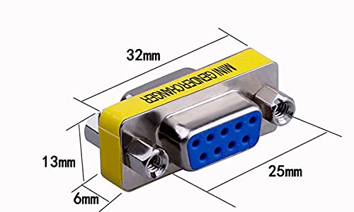 LuoQiuFa 2 Pack Rs232 Serial Cable 9 Pin DB9 Female to FemaleGender Changer Coupler Adapter Connector