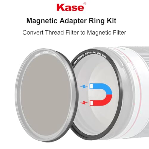 Kase 67mm Magnetic Lens and Filter Adapter Ring Kit - Convert 67mm Screw-in Thread Filter to Magnetic, Ultra-Thin & Aluminum Alloy
