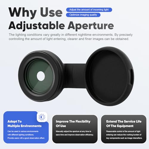 Adjustable Iris for PVS14 – Lens Reversing Adapter for PVS14 Night Vision, 30mm Scope Rings, Step Up Rings – Compatible with Holosun IRIS, EF to RF Adapter, RF to EF Lens Adapter (2 Pack) 2 Pack