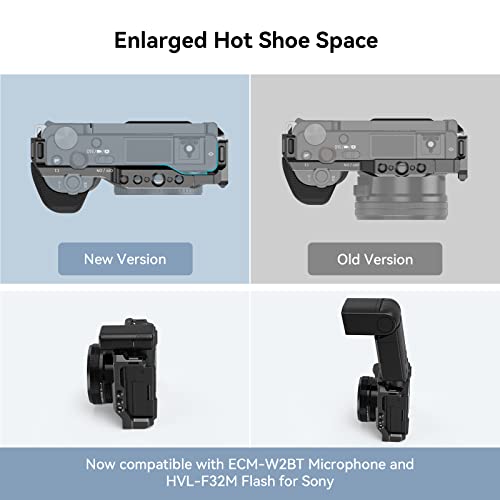 SMALLRIG ZV-E10 Cage with Silicone Handle and Lightweight Top Handle with 3/8"-16 Locating Pins for ARRI