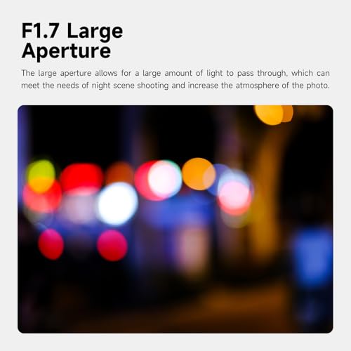 Brightin Star 35mm F1.7 Lens for Canon EF-M Mount Mirrorless Cameras, APS-C Manual Focus Large Aperture Prime Humanistic Lens Fit for M6, M50, M5, M3, M200, M10, M100, M, M2(Black) 35mm F1.7 Black