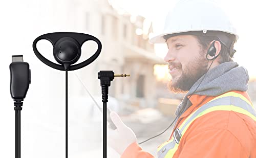 1 Pin 2.5mm D Shape Walkie Talkie Earpiece Headsets with PTT Mic，for Motorola Radios Talkabout Series Two-Way Radios （2 packs）