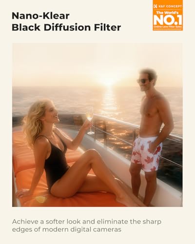 K&F CONCEPT 72mm Black Diffusion 1 Filter Mist Cinematic Effect Filter
