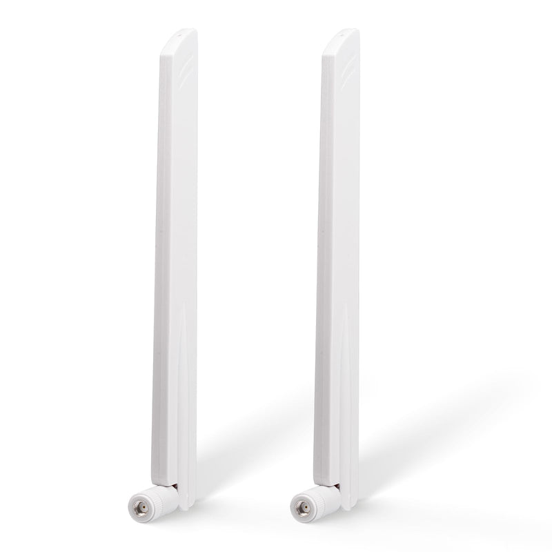 Eightwood Tri-Band WiFi 6E Antenna, RP-SMA Antenna White (2-Pack) | for Desktop PC Motherboard, PCIe WiFi Card, Wireless Router, Security Camera, 2.4GHz 5GHz 6GHz