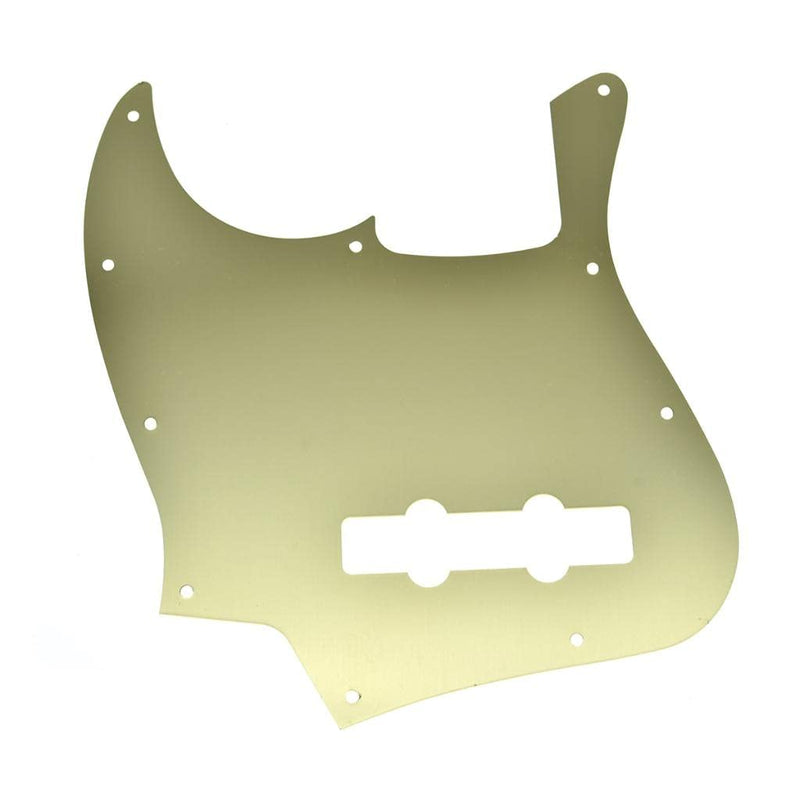 KAISH 10-Hole Metal Anodized Aluminium J Bass Style Pick Guard Modern Style Bass Pickguard for USA/Mexico Jazz J Bass Gold Gold-1