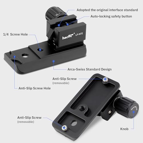Haoge LF-N72 Lens Collar Replacement Foot Tripod Mount Ring for Nikon AF-S Nikkor 70-200mm f2.8G ED VR I II, 70mm-200mm f2.8E FL ED VR and 500mm f5.6E PF ED VR Lens Built-in Arca Quick Release Plate