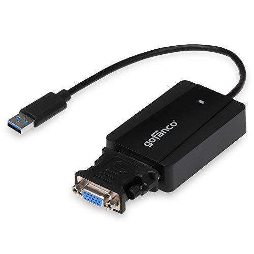 gofanco USB 3.0 to DVI Video Graphics Adapter for Multiple Monitors - Up to 2048x1152 for Windows and macOS, DisplayLink Chip, Includes DVI-to-VGA Adapter for VGA Monitor, USB DVI (USB3DVI) USB 3.0 to DVI / VGA